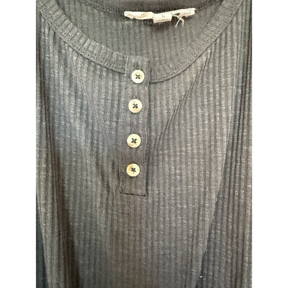 Women's Crop Top Hippie Rose Tie Front Ribbed Tank Top. Size Large - Picture 3 of 8